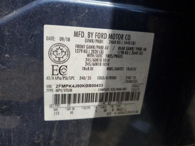 2019 FORD EDGE SEL 2FMPK4J90KBB00433