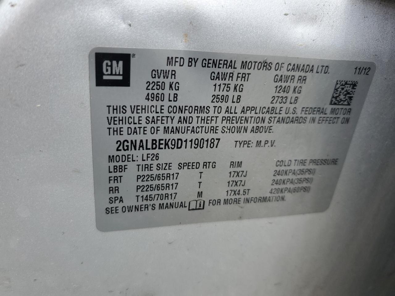Chevrolet Equinox ls 2013