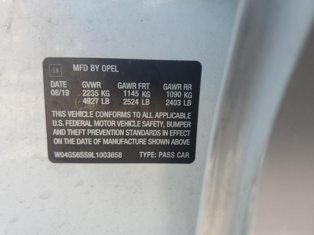 2020 BUICK REGAL GS W04GS6SS9L1003658