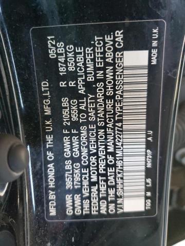 2021 HONDA CIVIC EX SHHFK7H61MU422774
