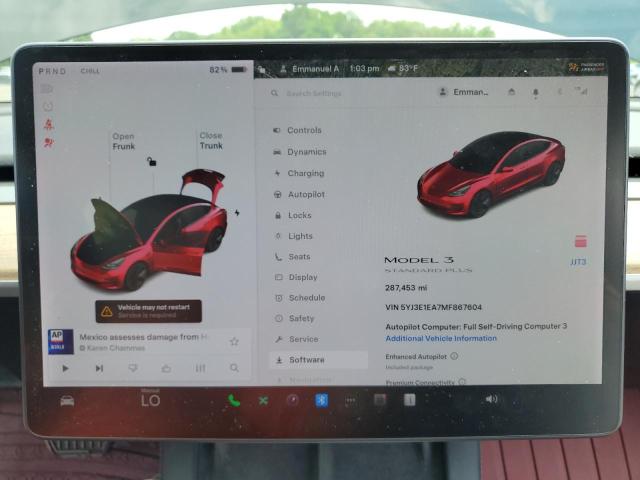 2021 TESLA MODEL 3 5YJ3E1EA7MF867604