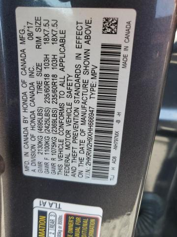 2017 HONDA CR-V TOURI - 2HKRW2H9XHH666947
