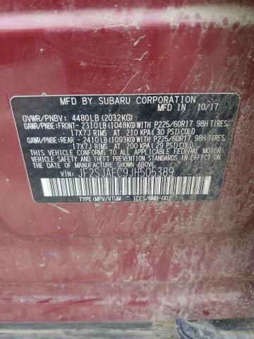 2018 SUBARU FORESTER 2 JF2SJAEC9JH505389