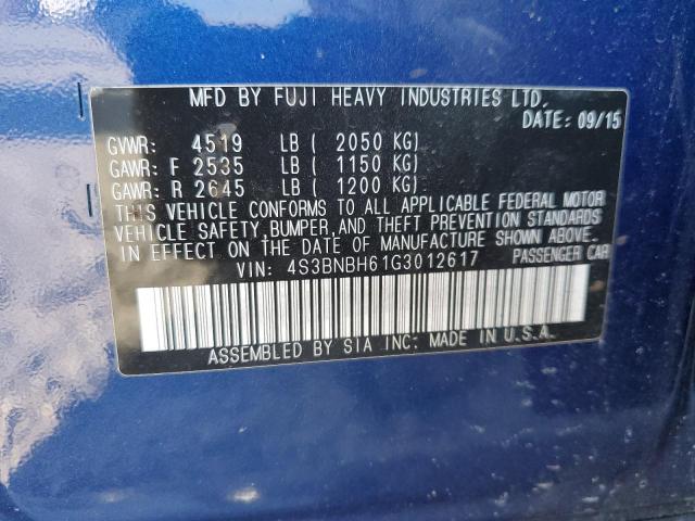 2016 SUBARU LEGACY 2.5 - 4S3BNBH61G3012617