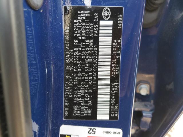 2025 TOYOTA CAMRY XSE 4T1DAACK9SU026301
