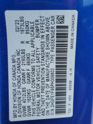 2023 HONDA CIVIC TOUR - 2HGFE1F95PH309803