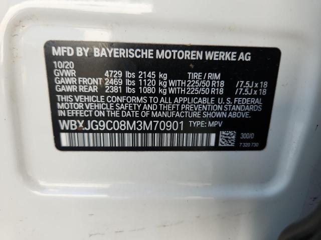 2021 BMW X1 XDRIVE2 WBXJG9C08M3M70901