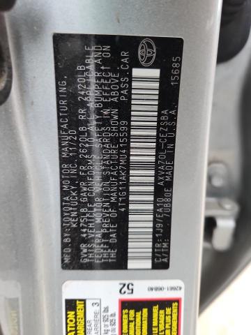 2021 TOYOTA CAMRY SE 4T1G11AK7MU415599