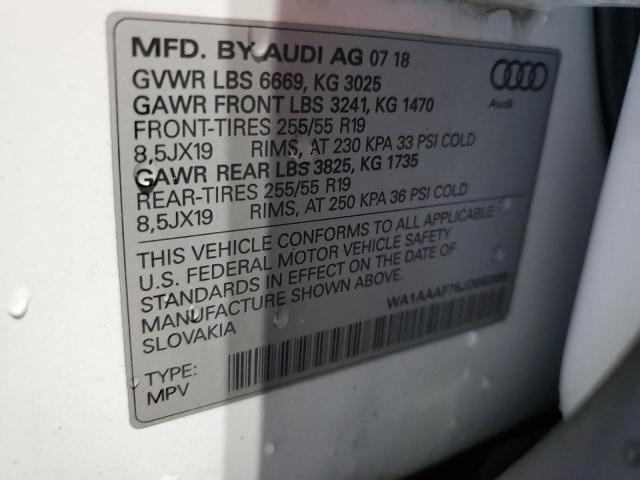 2018 AUDI Q7 PREMIUM WA1AAAF75JD053888