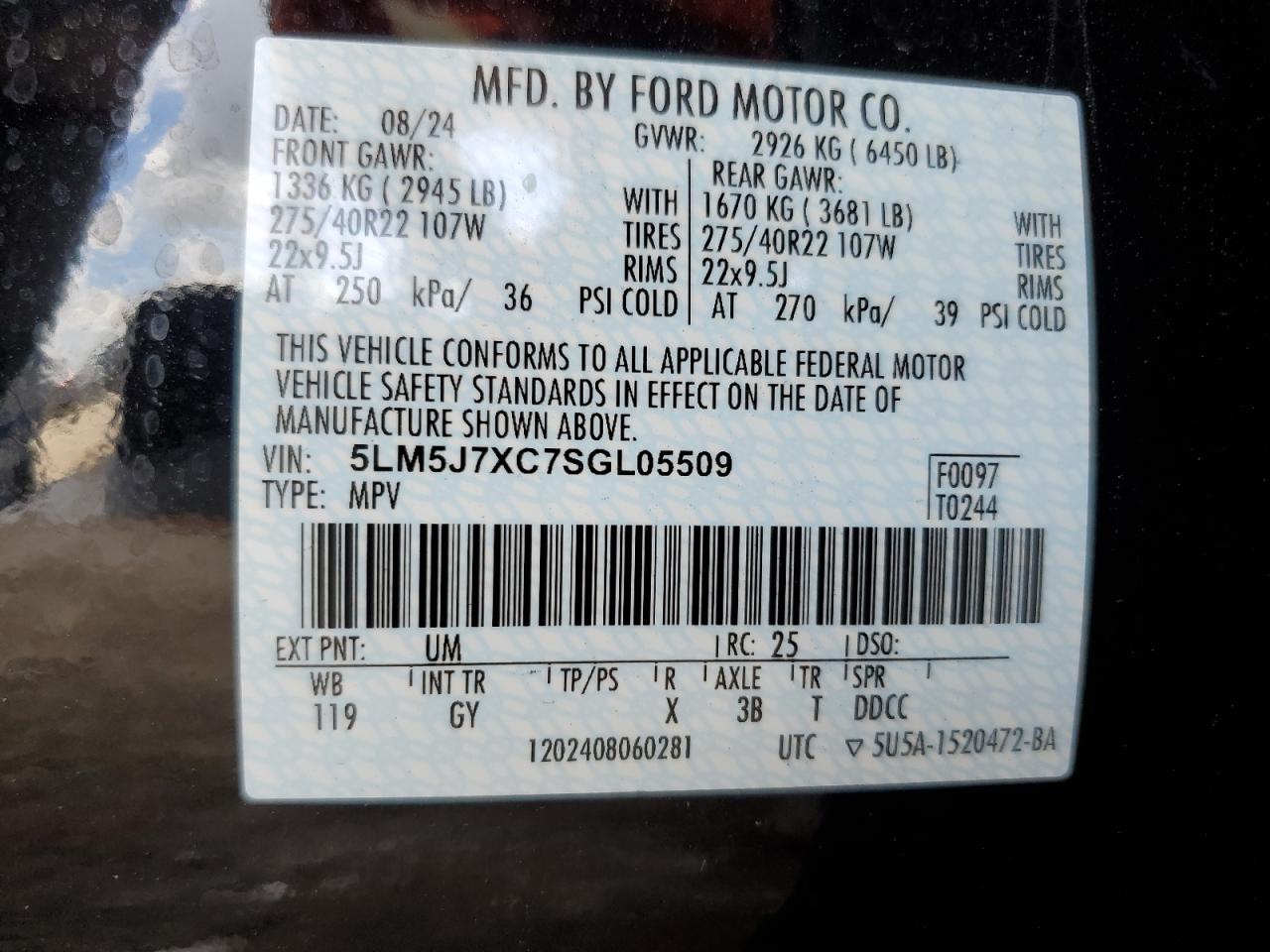 LINCOLN AVIATOR RESERVE