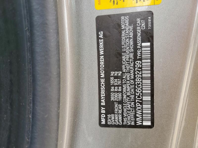 2016 MINI COOPER WMWXP7C56G3B92799
