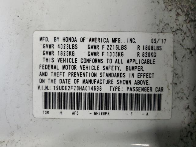 2017 ACURA ILX PREMIU 19UDE2F70HA014698