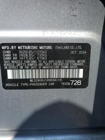 2024 MITSUBISHI MIRAGE ES ML32AUHJ1RH034119
