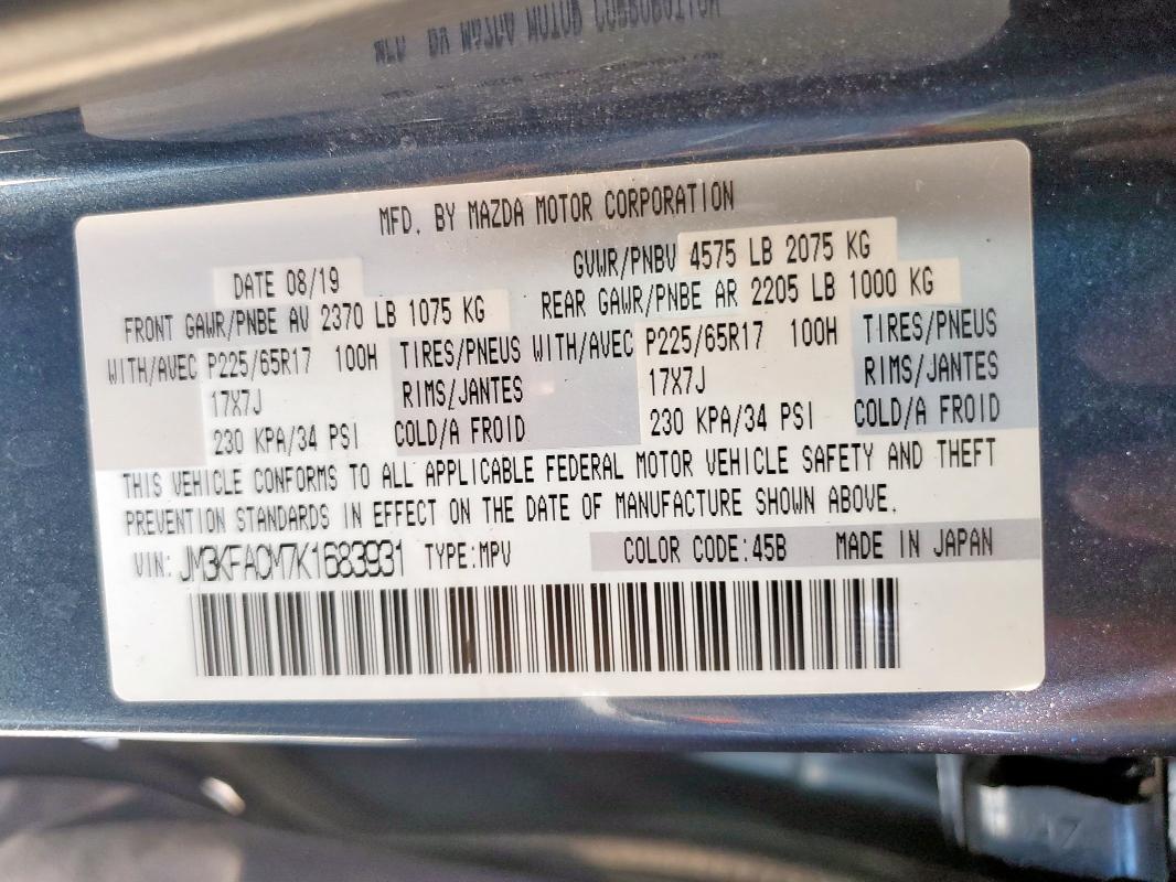 2019 MAZDA CX-5 TOURI - JM3KFACM7K1683931