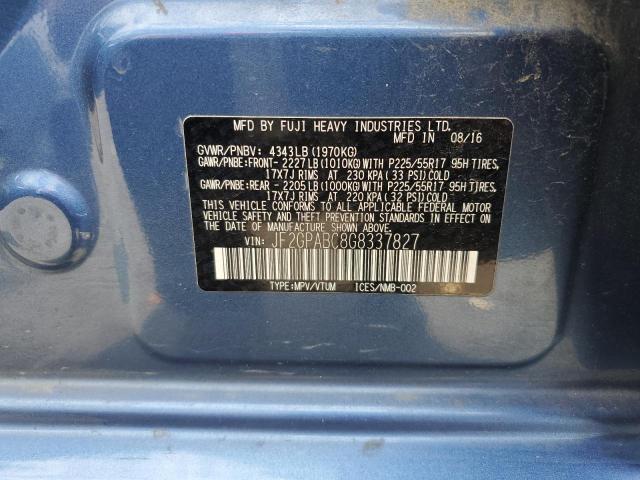 2016 SUBARU CROSSTREK JF2GPABC8G8337827