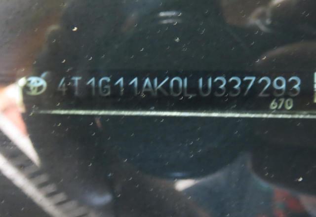 2020 TOYOTA CAMRY SE 4T1G11AK0LU337293