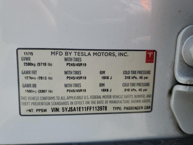 2015 TESLA MODEL S 5YJSA1E11FF113978