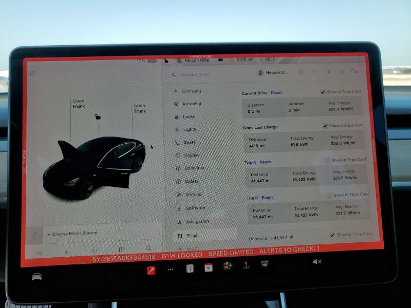 2019 TESLA MODEL 3 5YJ3E1EA0KF344518