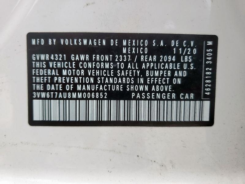 2021 VOLKSWAGEN GTI S - 3VW6T7AU8MM006852