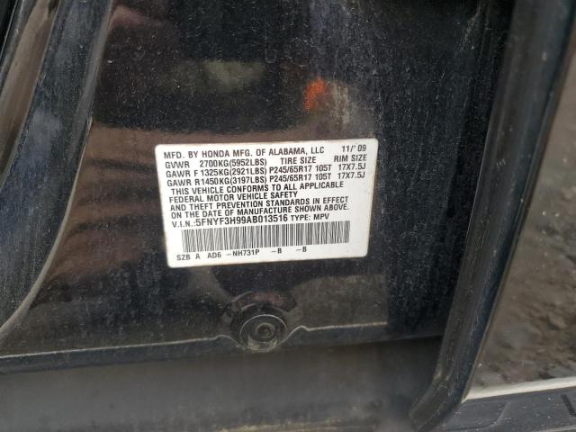 2010 HONDA PILOT TOUR - 5FNYF3H99AB013516