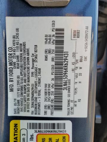 2019 LINCOLN MKZ RESERV 3LN6L5D96KR629431