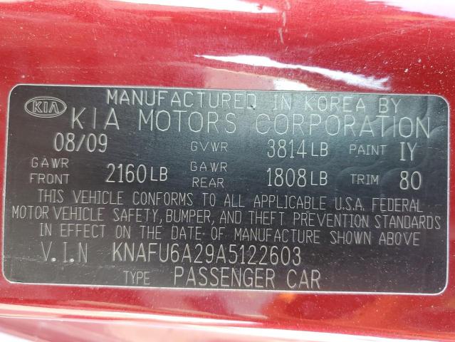 2010 KIA FORTE EX - KNAFU6A29A5122603