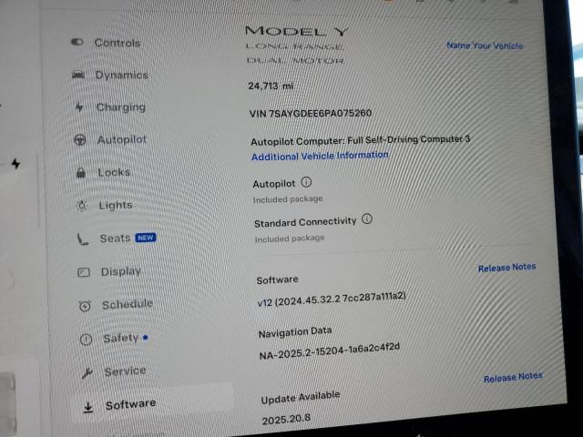 2023 TESLA MODEL Y 7SAYGDEE6PA075260