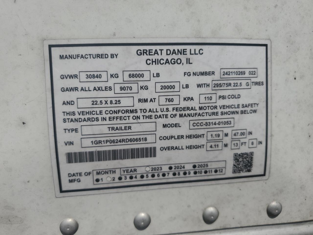 Lot #3264498406 2024 GREAT DANE UNKNOWN