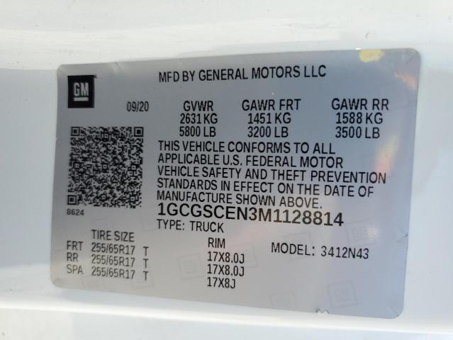 2021 CHEVROLET COLORADO L 1GCGSCEN3M1128814
