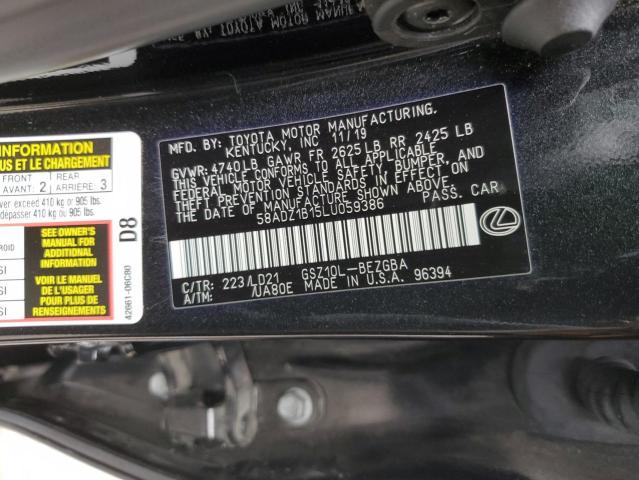 2020 LEXUS ES 350 58ADZ1B15LU059386