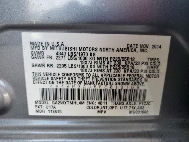 2015 MITSUBISHI OUTLANDER 4A4AP3AU6FE018168