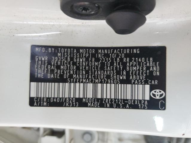 2021 TOYOTA COROLLA - 5YFEPMAE7MP179605