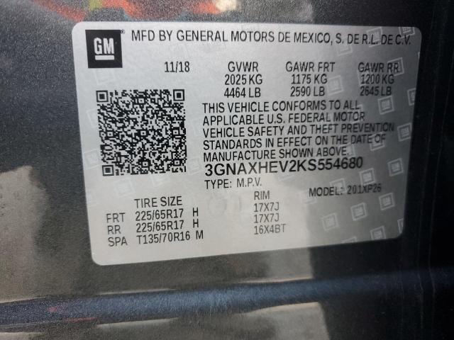 2019 CHEVROLET EQUINOX LS 3GNAXHEV2KS554680