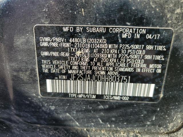 2017 SUBARU FORESTER 2 JF2SJAJC0HH803751