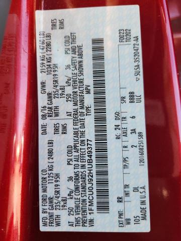 2017 FORD ESCAPE TIT 1FMCU0J92HUB49377