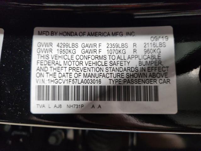 2020 HONDA ACCORD EXL 1HGCV1F57LA003016