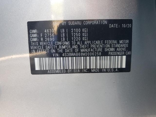 2021 SUBARU LEGACY 4S3BWAB68M3006258