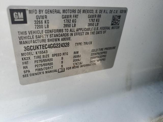 2016 CHEVROLET silverado 3GCUKTEC4GG224328