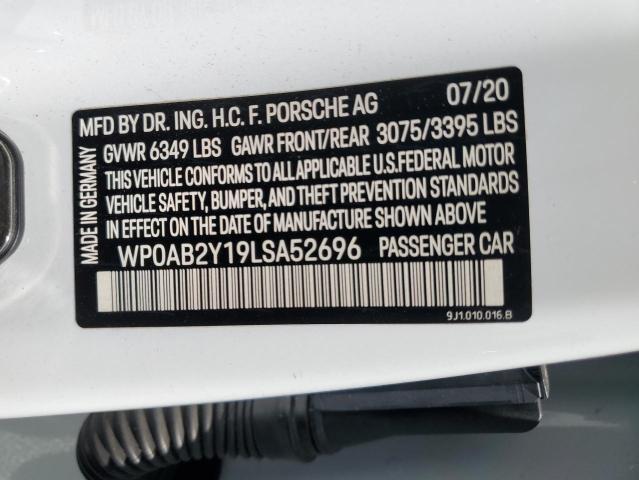 2020 PORSCHE TAYCAN 4S WP0AB2Y19LSA52696