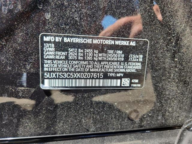 2019 BMW X3 XDRIVEM 5UXTS3C5XK0Z07615