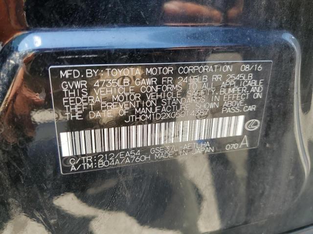 2016 LEXUS IS 300 JTHCM1D2XG5014387