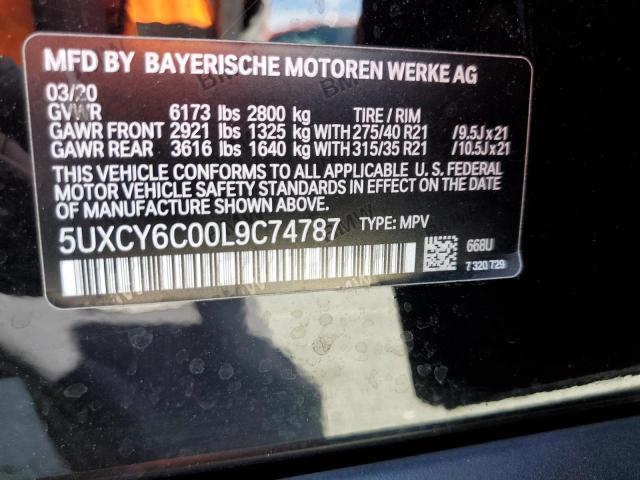 2020 BMW X6 XDRIVE40I 5UXCY6C00L9C74787