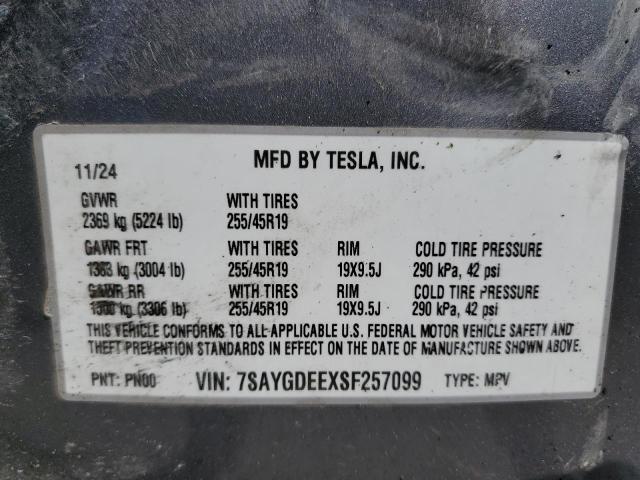 2025 TESLA MODEL Y 7SAYGDEEXSF257099