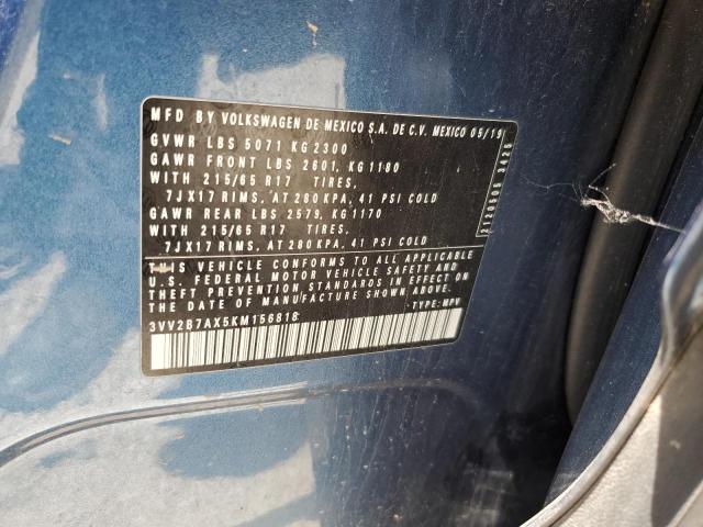 2019 VOLKSWAGEN TIGUAN SE 3VV2B7AX5KM156818