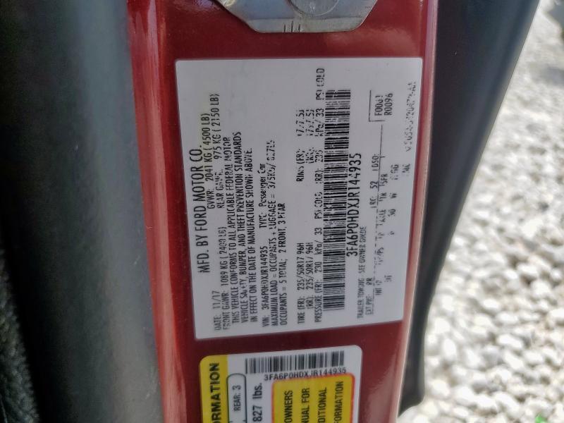 2018 FORD FUSION SE 3FA6P0HDXJR144935