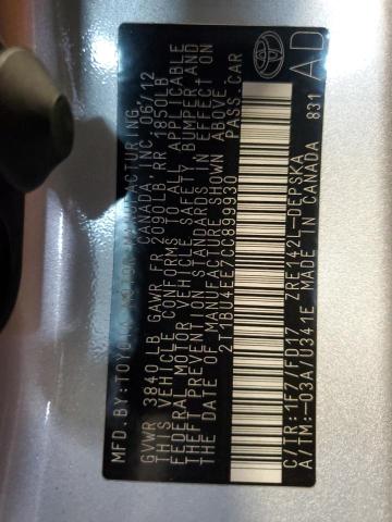 2012 TOYOTA COROLLA BA - 2T1BU4EE7CC899930