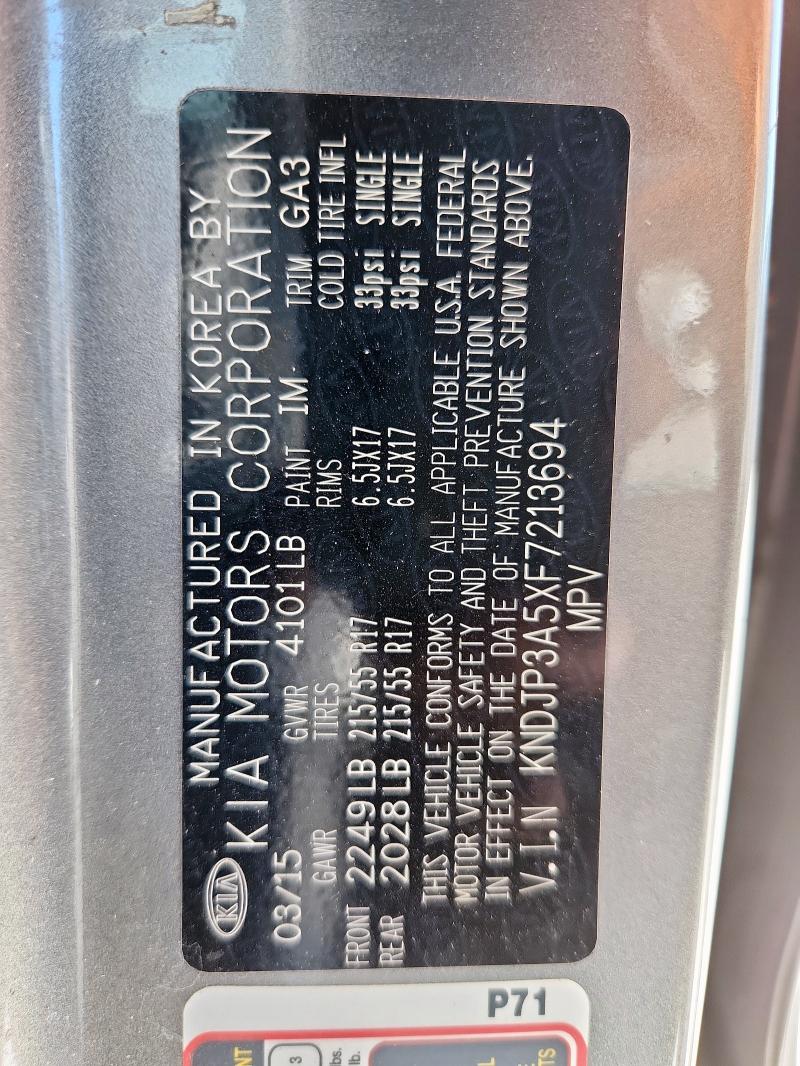 2015 KIA SOUL + KNDJP3A5XF7213694
