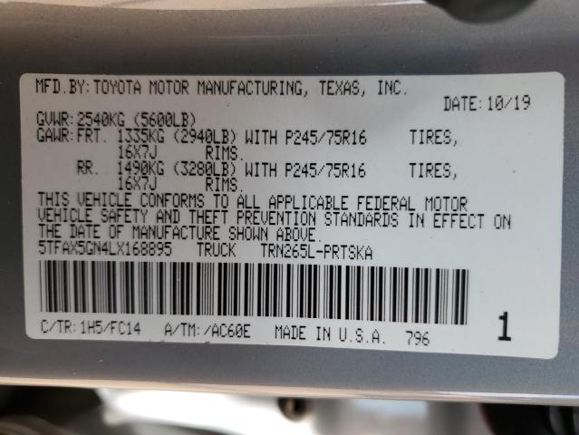 2020 TOYOTA TACOMA DOU 5TFAX5GN4LX168895