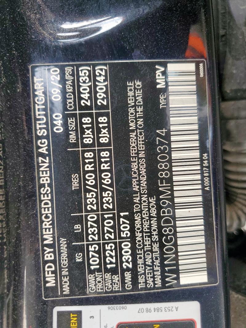 2021 MERCEDES-BENZ GLC 300 - W1N0G8DB9MF880374