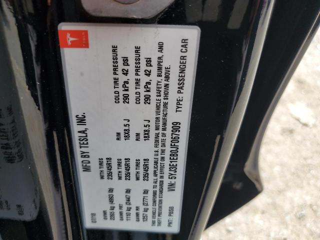 2018 TESLA MODEL 3 5YJ3E1EB0JF067909